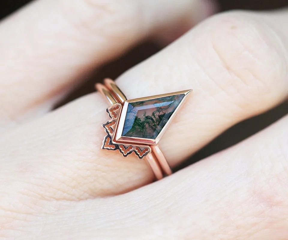 Lydia Kite Moss Agate Ring Set
