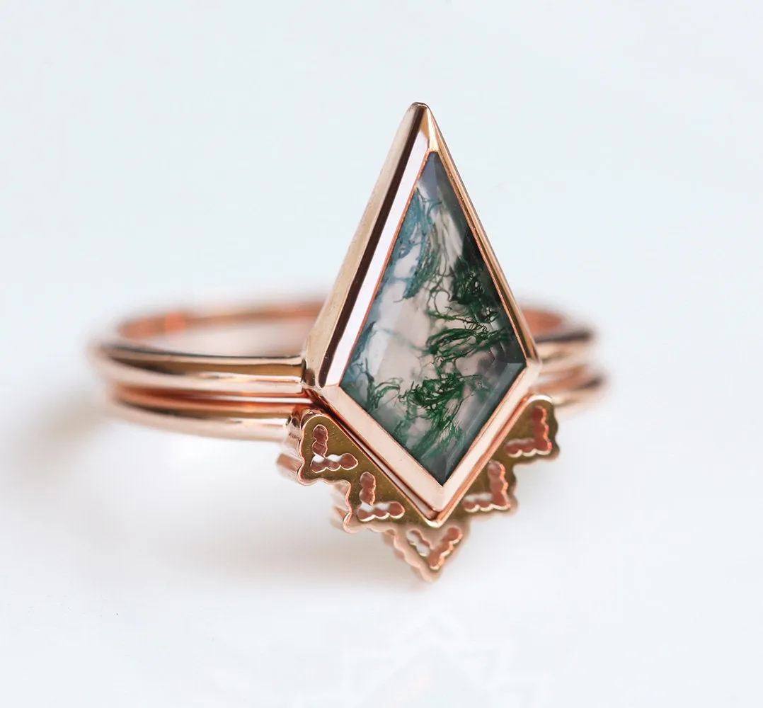 Lydia Kite Moss Agate Ring Set