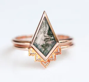 Lydia Kite Moss Agate Ring Set