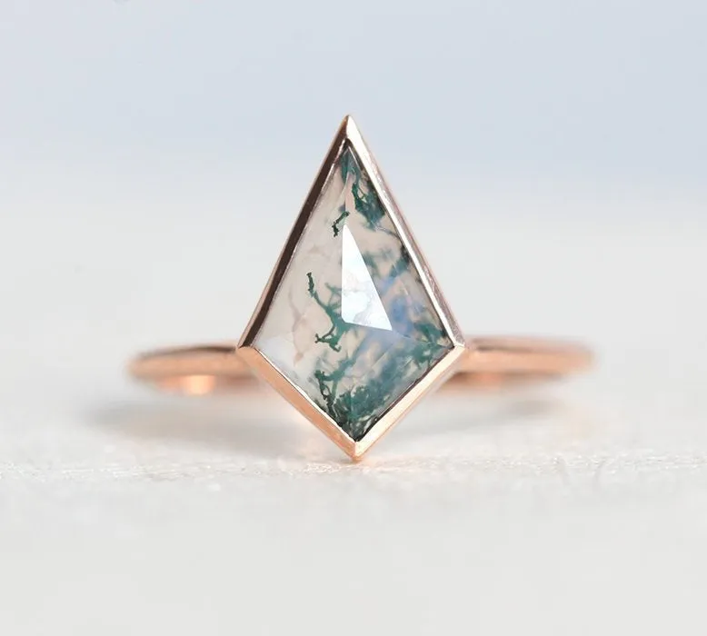Lydia Kite Moss Agate Ring Set