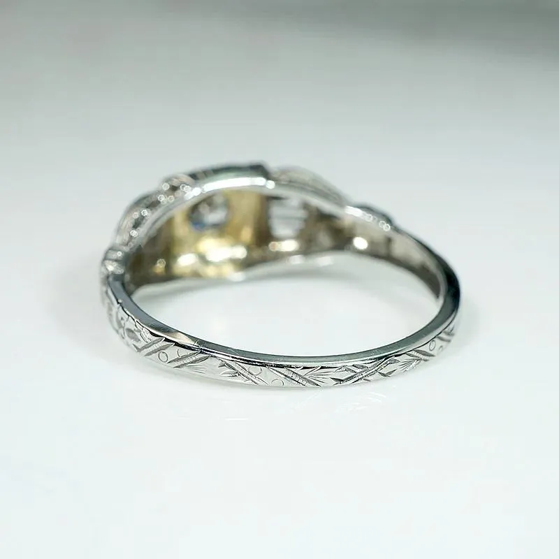 Lyrical 1930s Old Mine Diamond & White Gold Ring