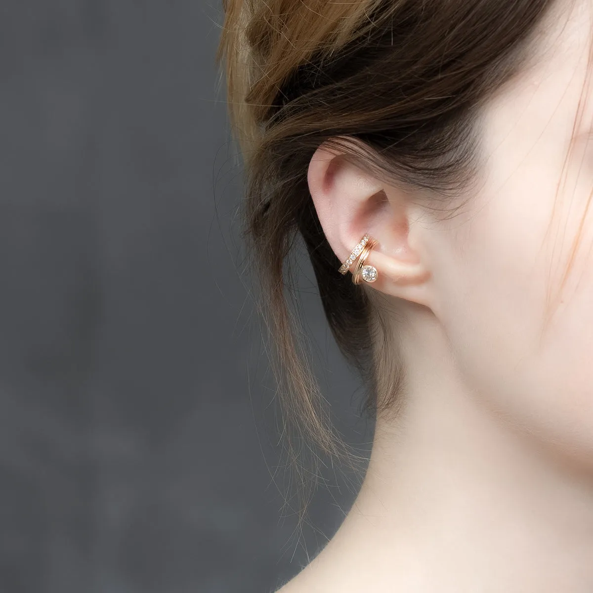 【Made-To-Order】 18K ALL ABOUT BASICS Diamond Ear Cuff Small size