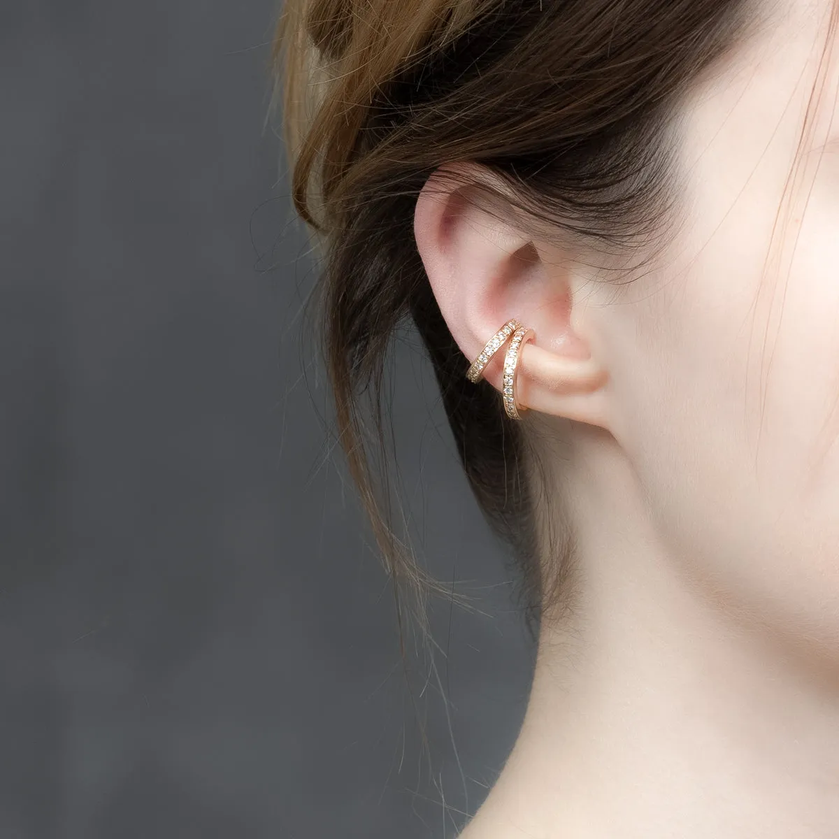 【Made-To-Order】 18K ALL ABOUT BASICS Diamond Ear Cuff Small size