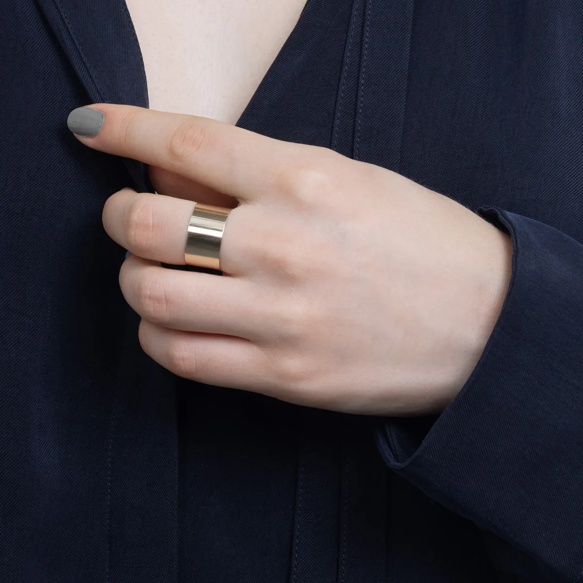 【Made-To-Order】18K ALL ABOUT BASICS Flat Wide Band Ring
