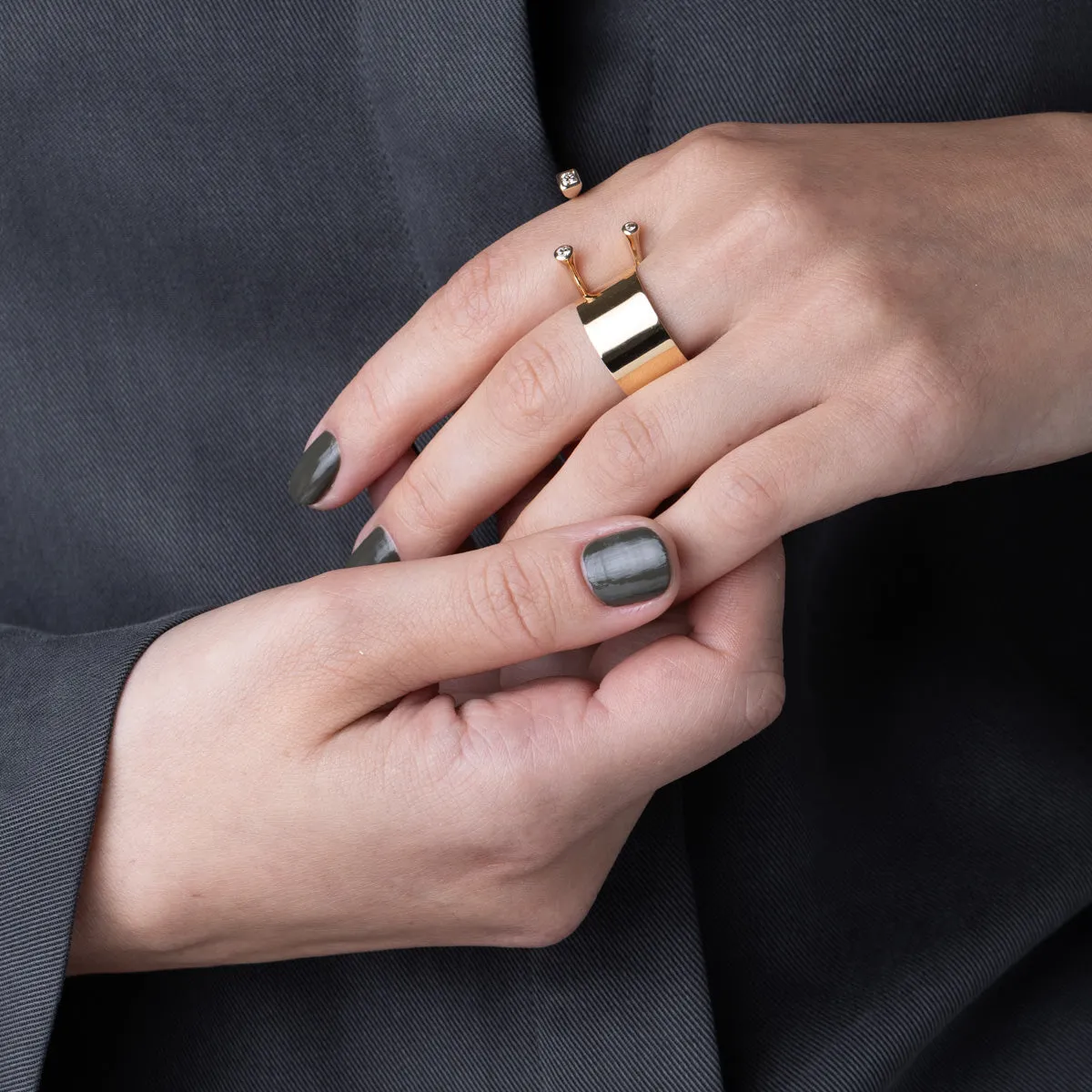 【Made-To-Order】18K ALL ABOUT BASICS Flat Wide Band Ring