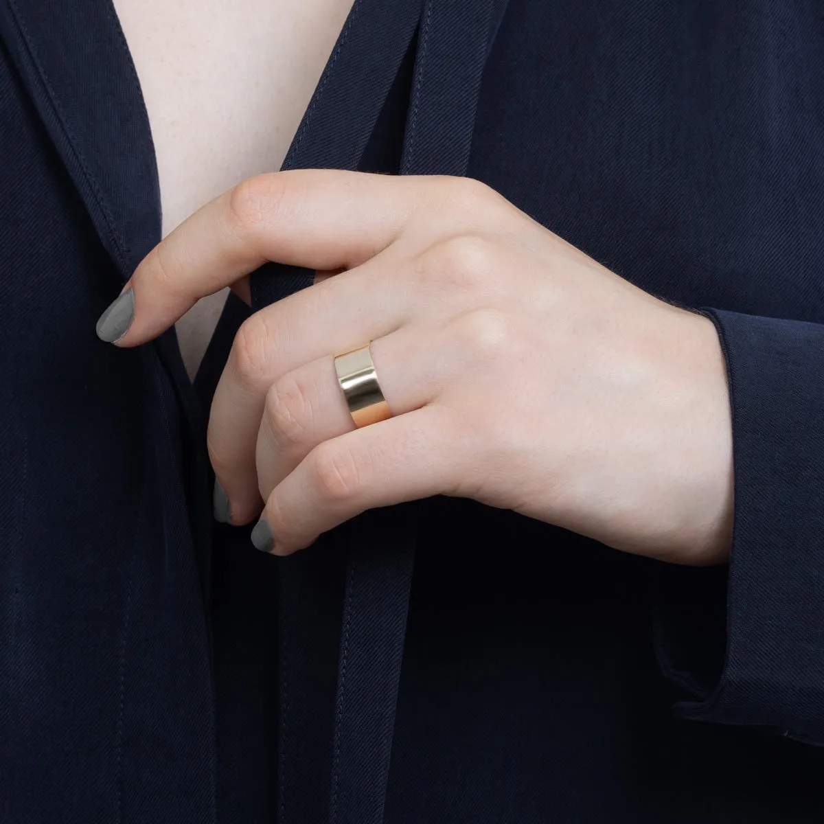 【Made-To-Order】18K ALL ABOUT BASICS Flat Wide Band Ring