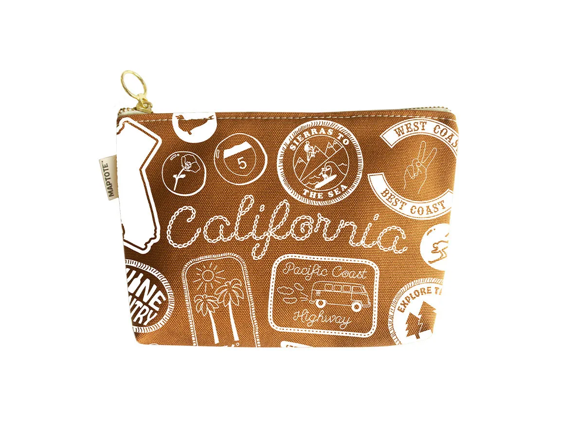 MAPTOTE California Pins & Patches Zip Pouches