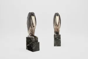 Marcel-André Bouraine Bronze Pelican Book Ends