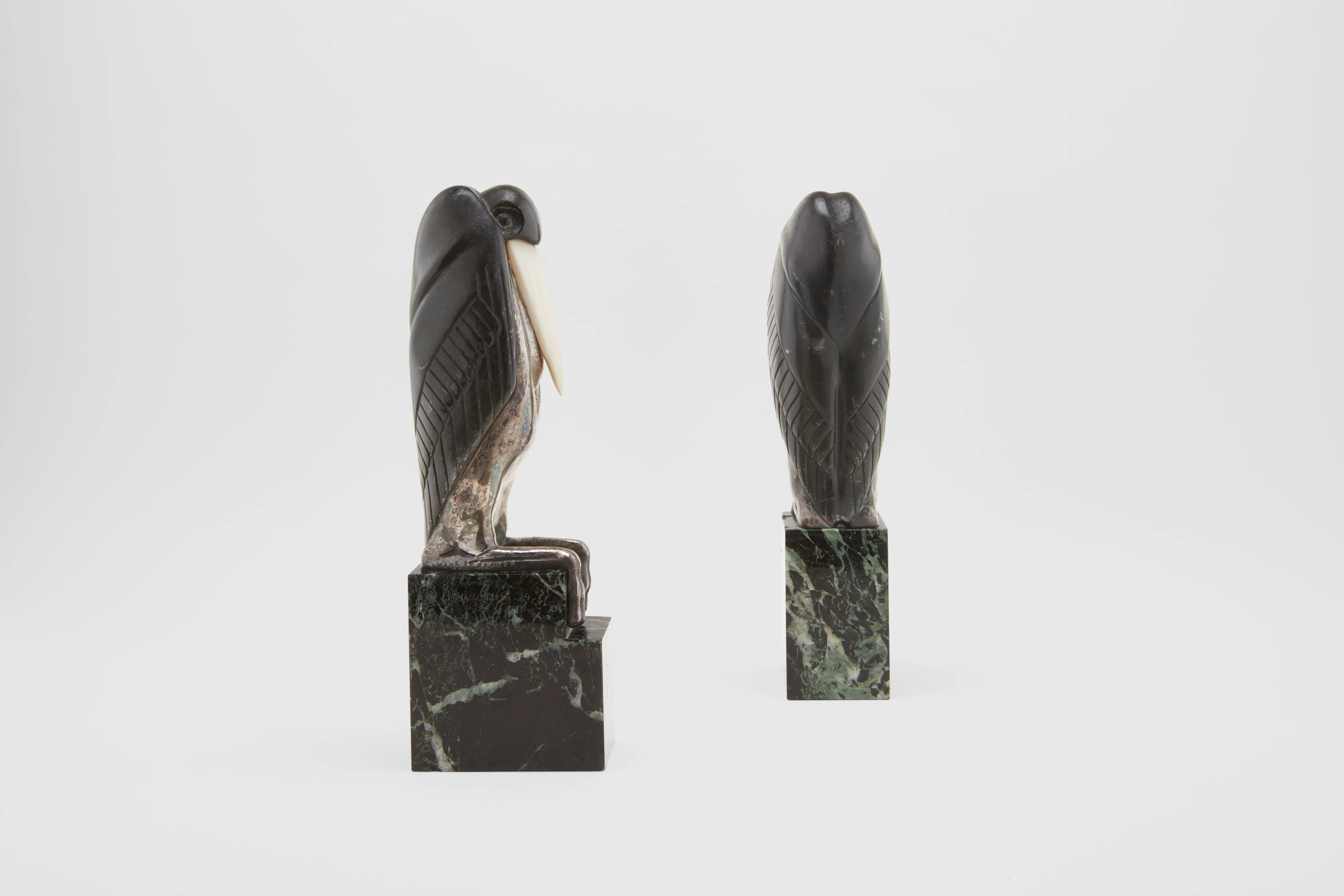 Marcel-André Bouraine Bronze Pelican Book Ends