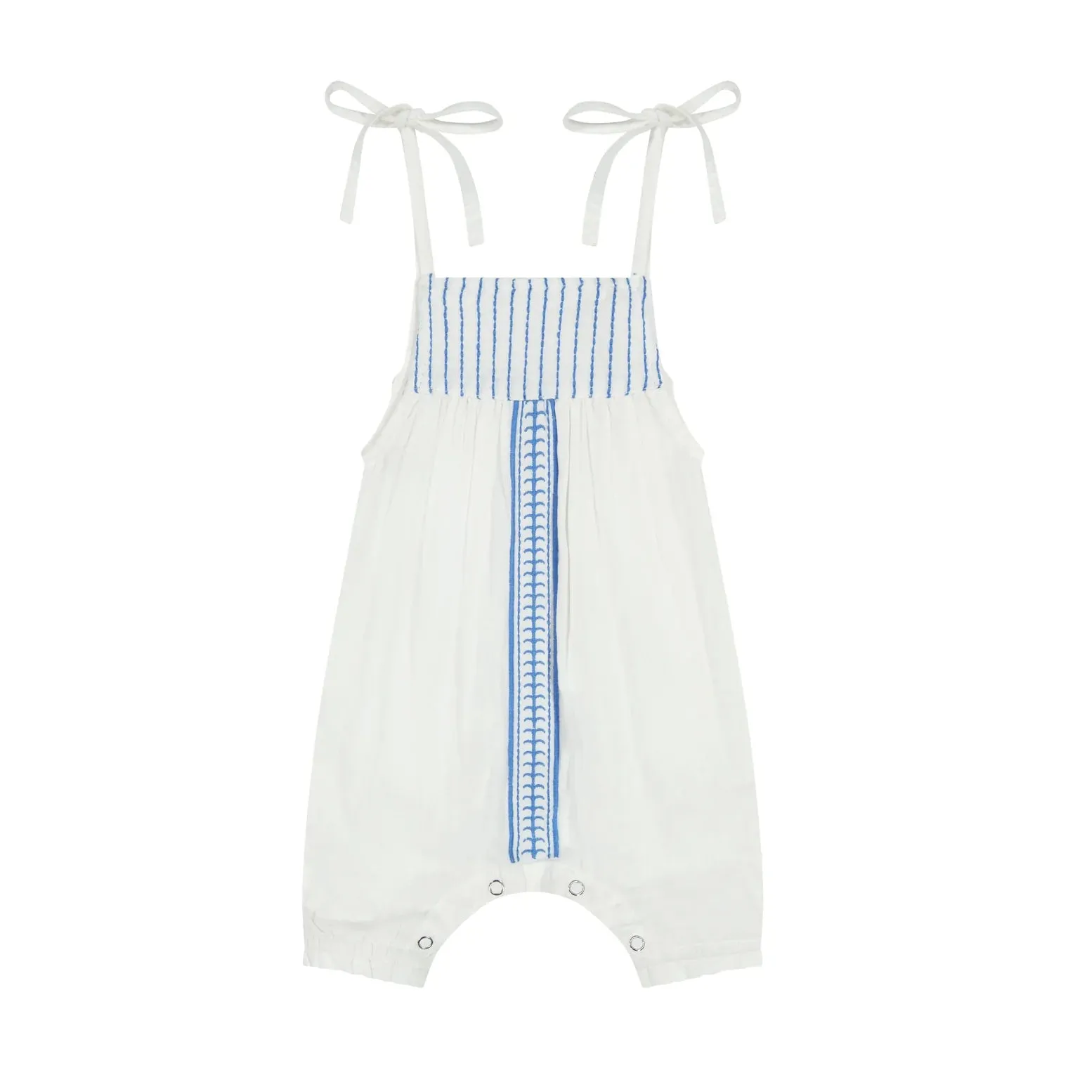 Marley Baby Romper Lapis Blue Embroidery