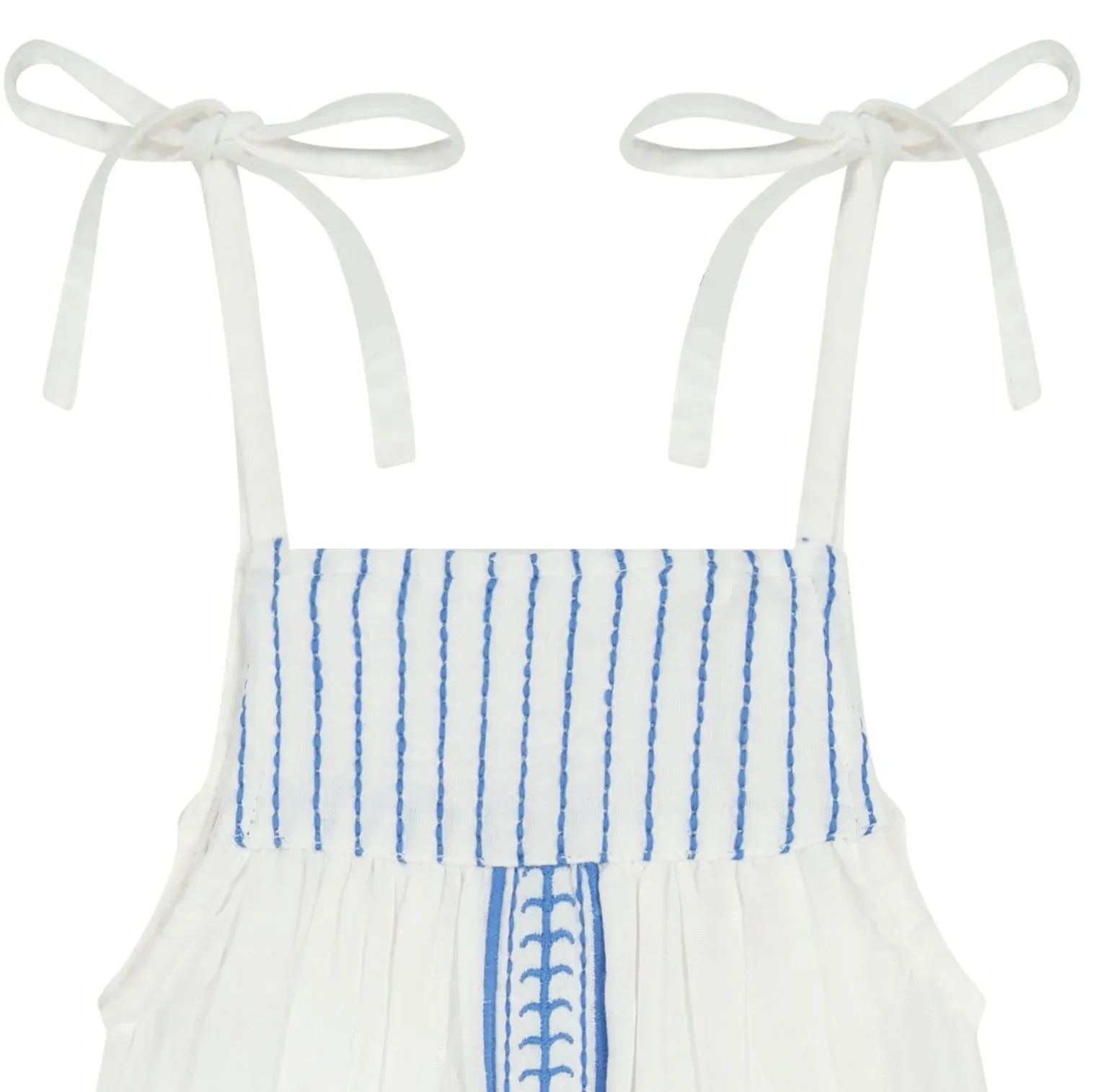 Marley Baby Romper Lapis Blue Embroidery