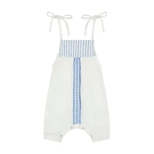 Marley Baby Romper Lapis Blue Embroidery