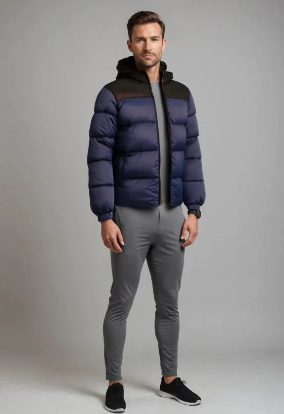 Men Jacket  Fashion Puffer Blue