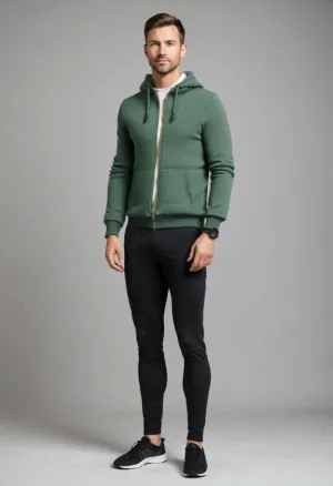 Men Sweat Jacket Green