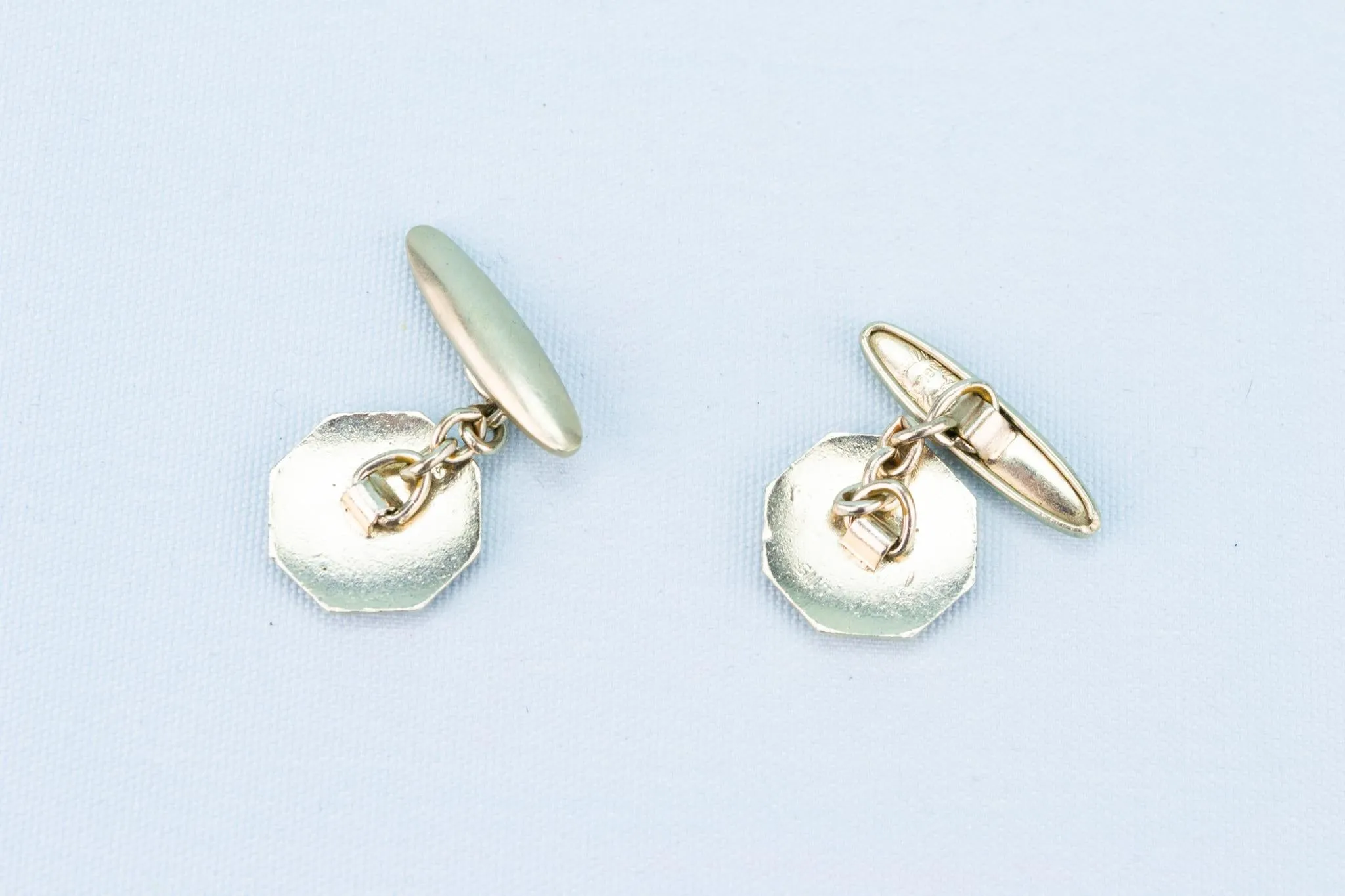 MG Cufflinks in Red Enamel, English 1960s