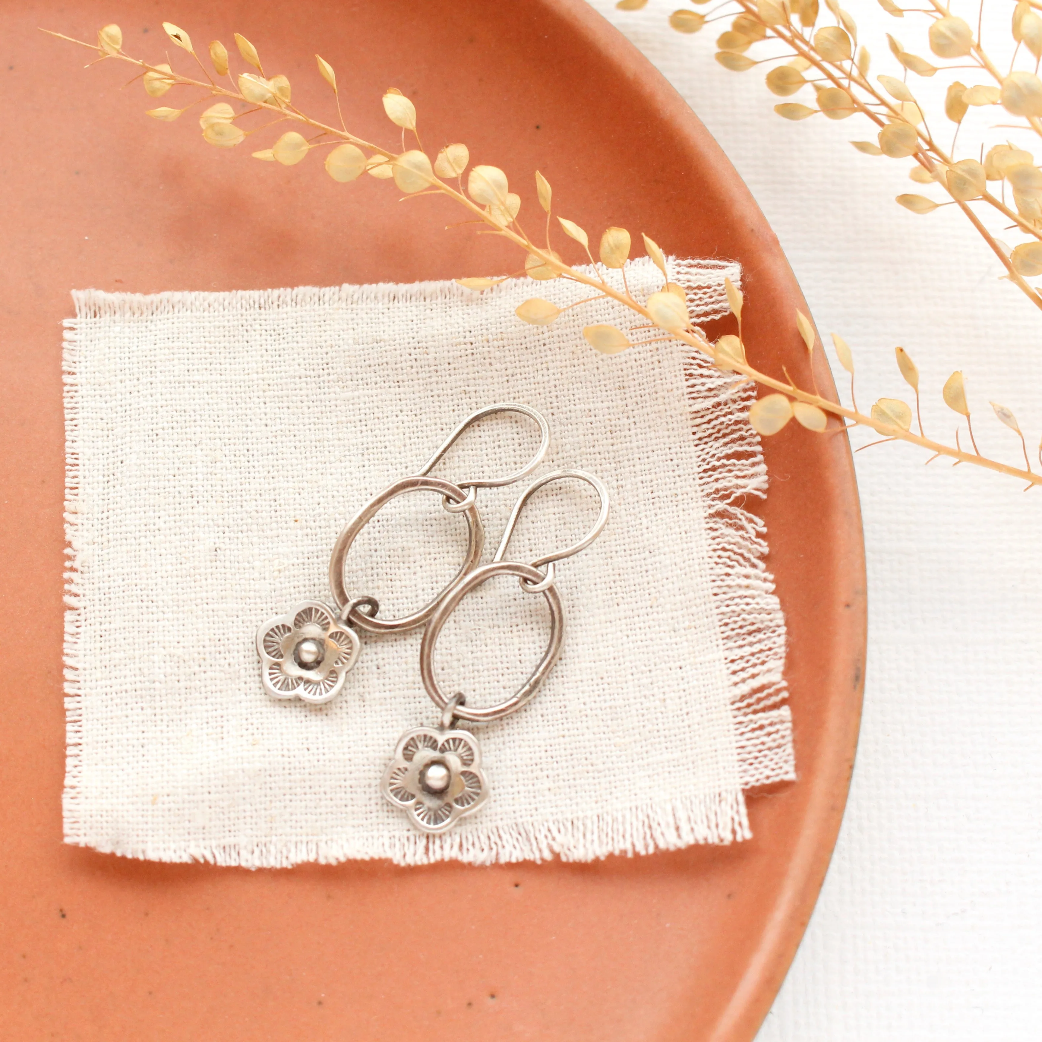Mini Cactus Flower Mini Hoop Earrings