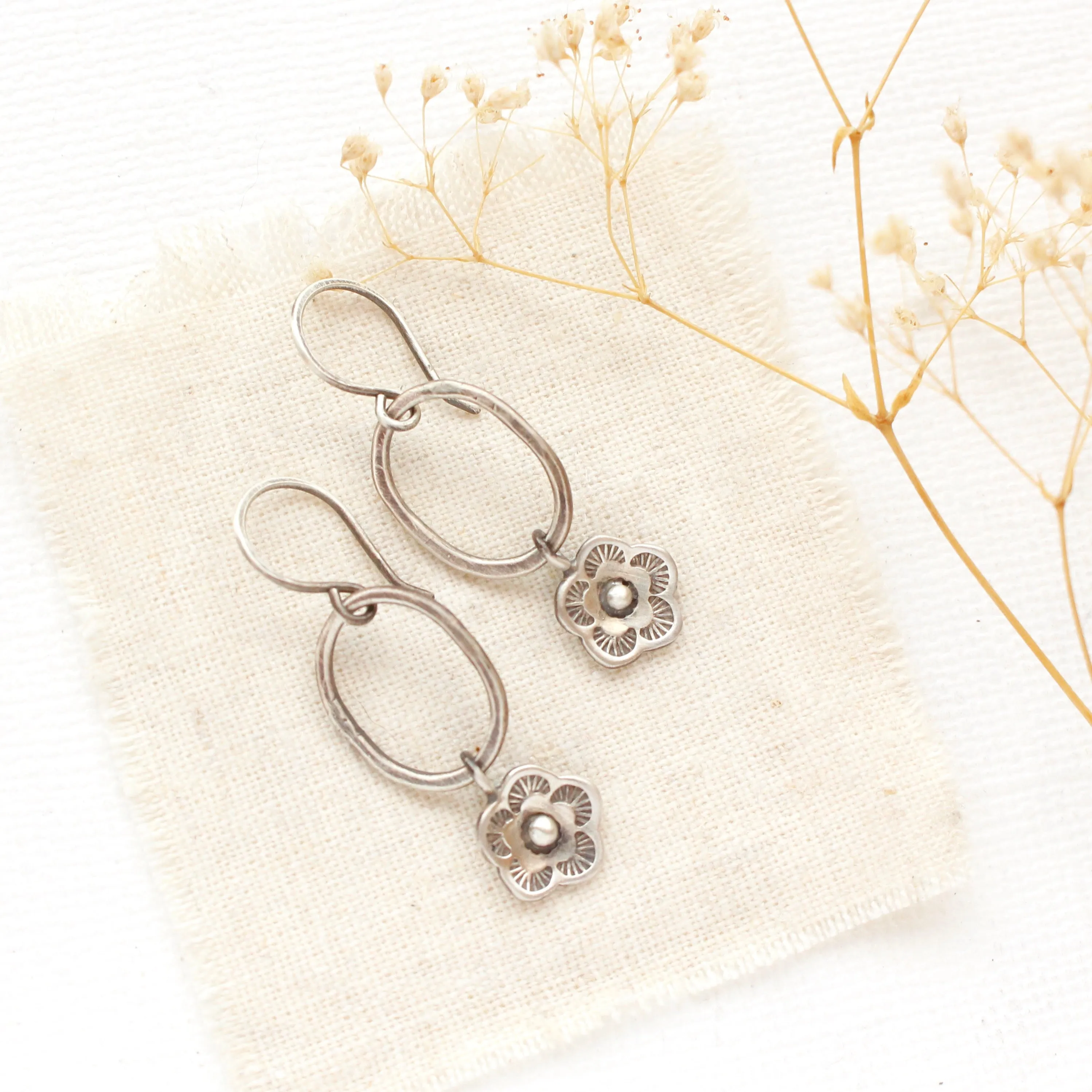 Mini Cactus Flower Mini Hoop Earrings