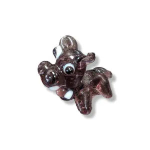 Mini Glass Animal Purple Hippo
