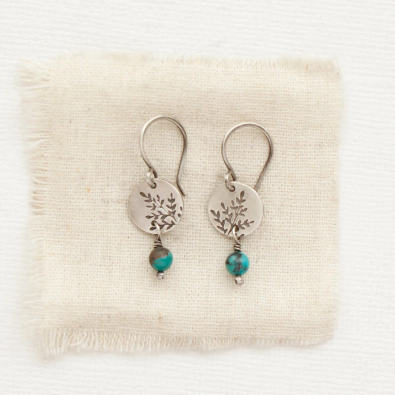 Mini Sprout & Turquoise Earrings