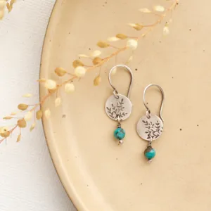 Mini Sprout & Turquoise Earrings