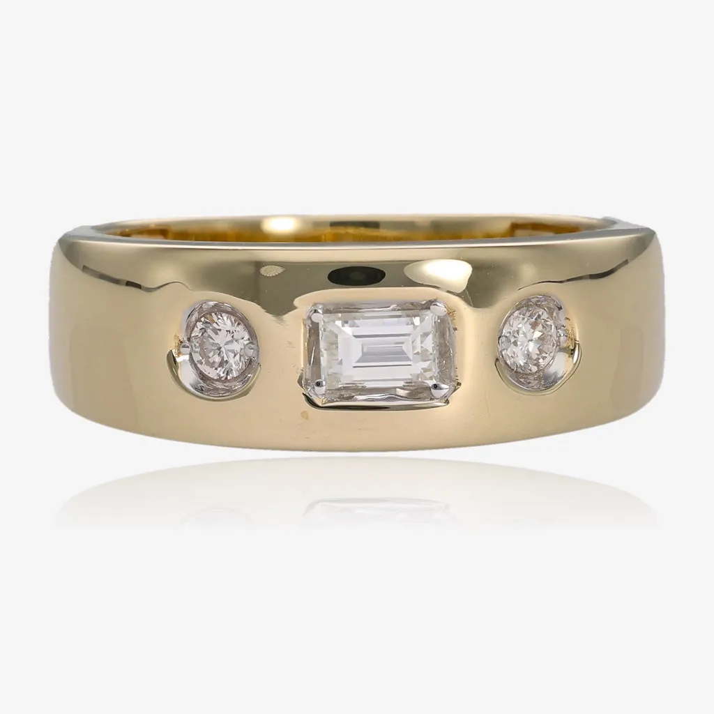 Minimalist Diamond Studded Flat Cigar Band