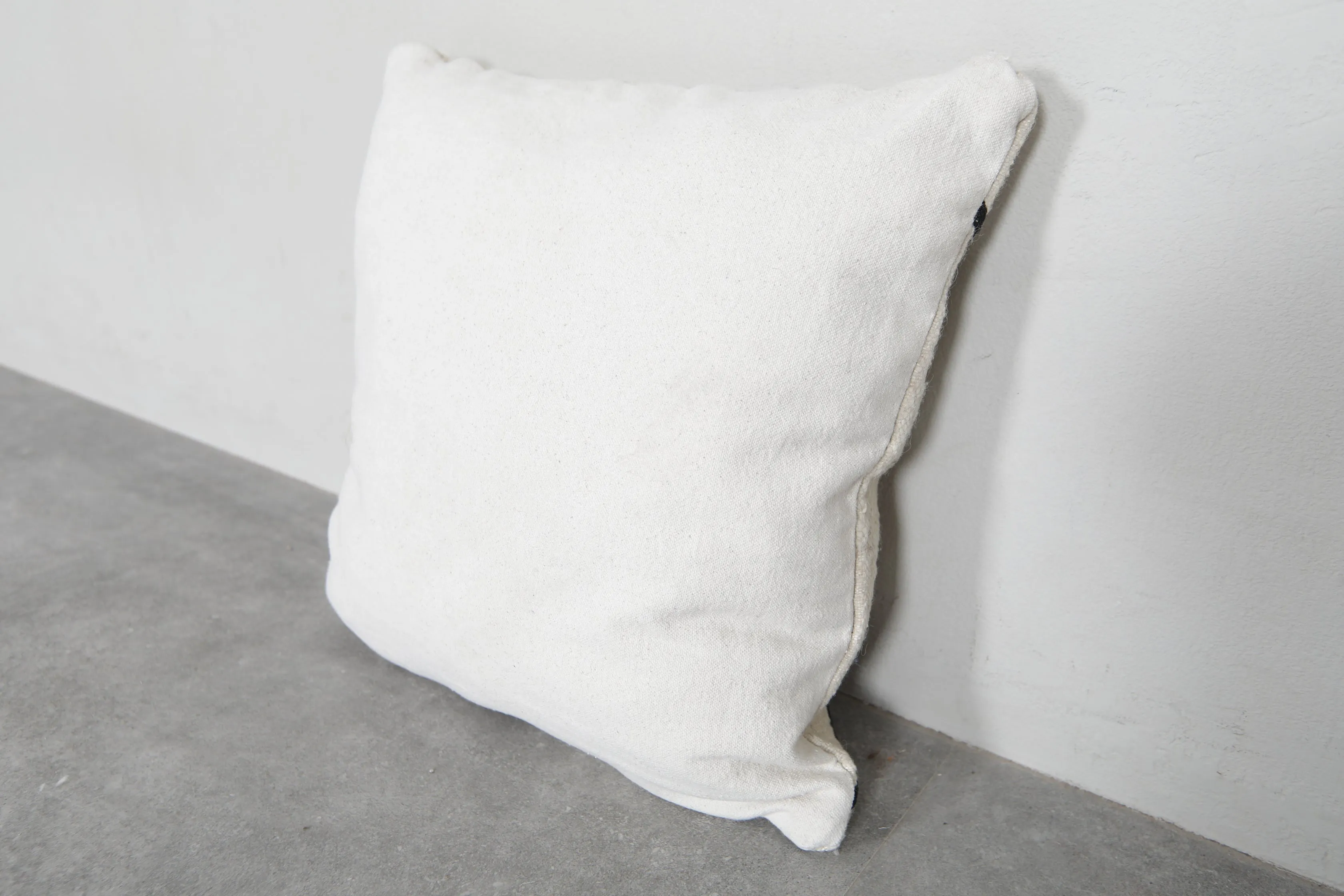 Minimalist Moroccan Wool Pillow - 18.1 x 18.1 Inches