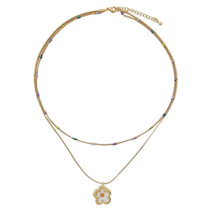 Minimalist Sweet Daisy Flower Pendant Necklace