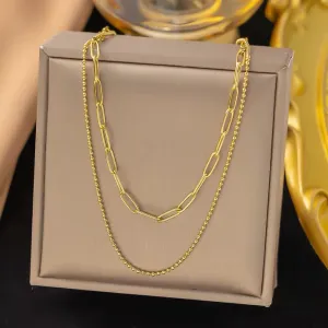 Minimalist Vintage Unisex Double Chain Necklace