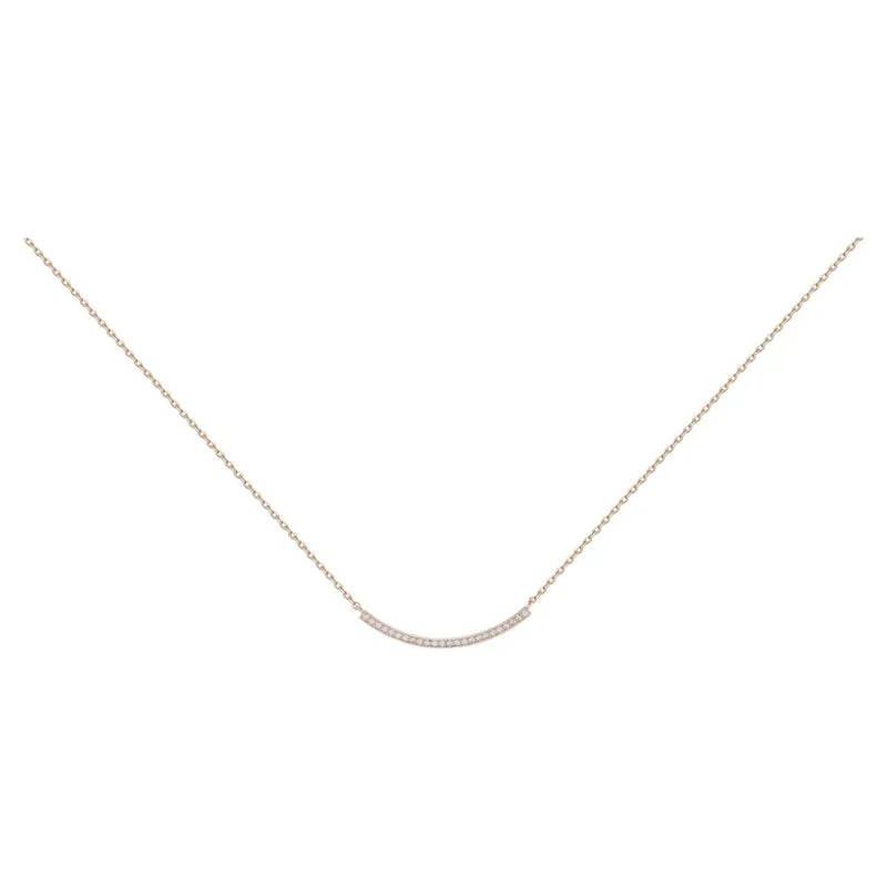 Minimalist Zircon Smiley Rose Gold Necklace