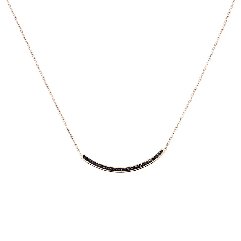 Minimalist Zircon Smiley Rose Gold Necklace