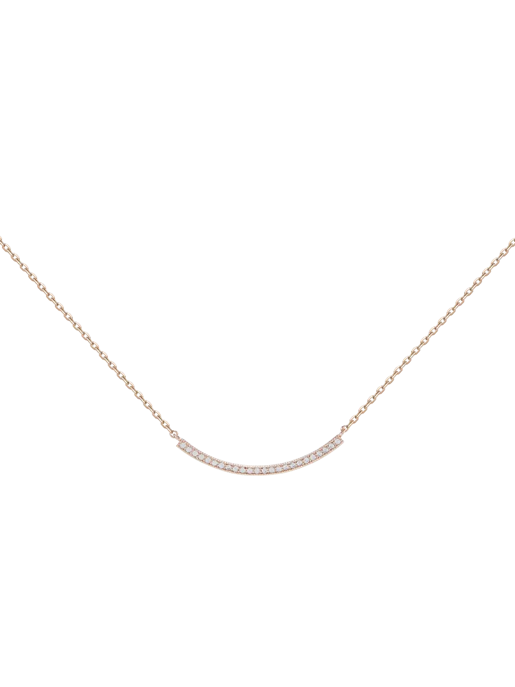 Minimalist Zircon Smiley Rose Gold Necklace