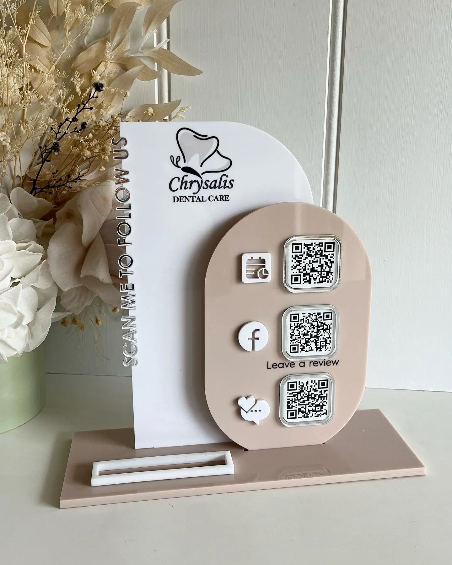 Modern 3 QR Sign Style 3 (reviews)   Card Holder