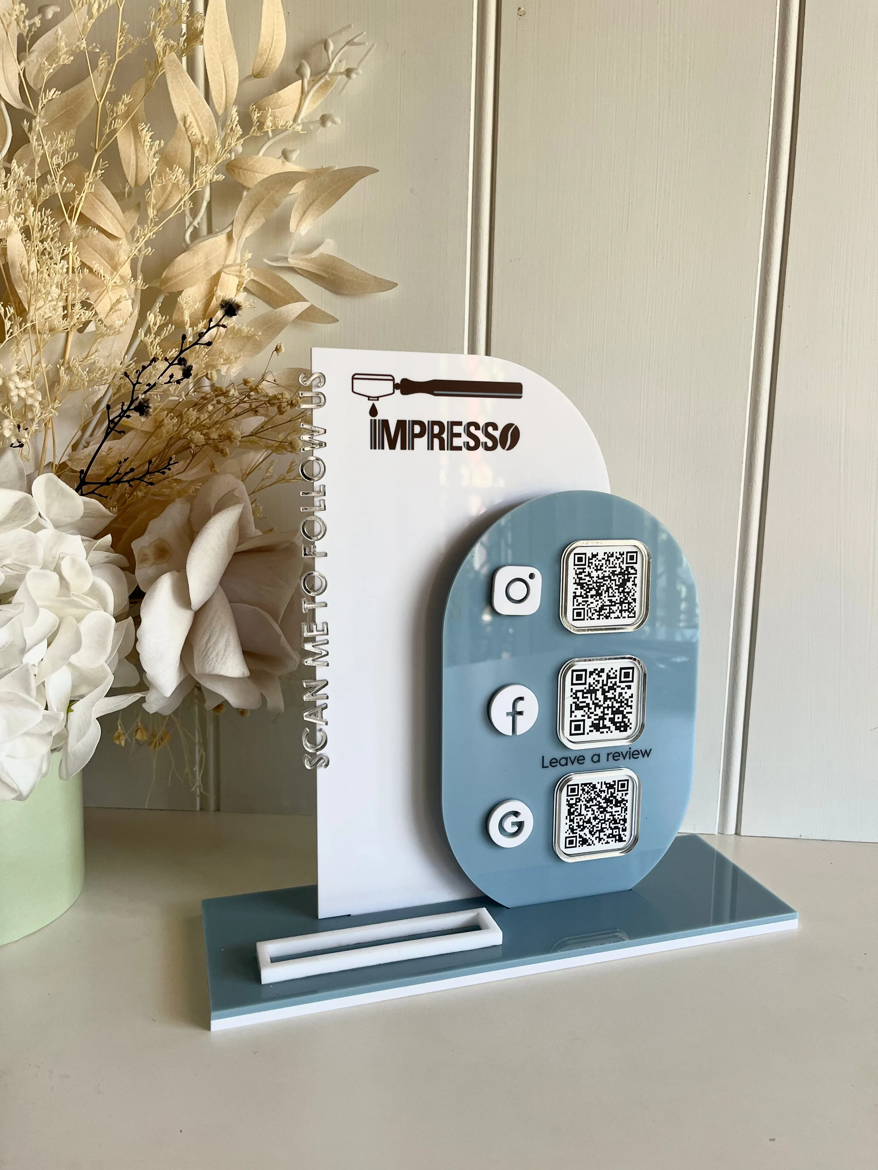 Modern 3 QR Sign Style 3 (reviews)   Card Holder