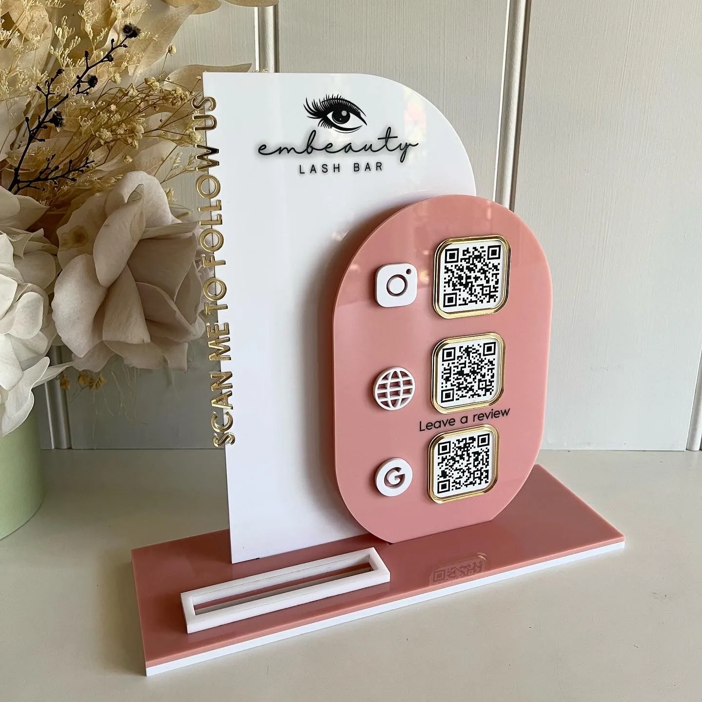 Modern 3 QR Sign Style 3 (reviews)   Card Holder