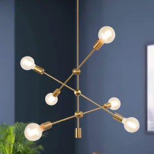 Modern Contemporary Sputnik Pendants 6-hts Hanging Rods Ceiling
