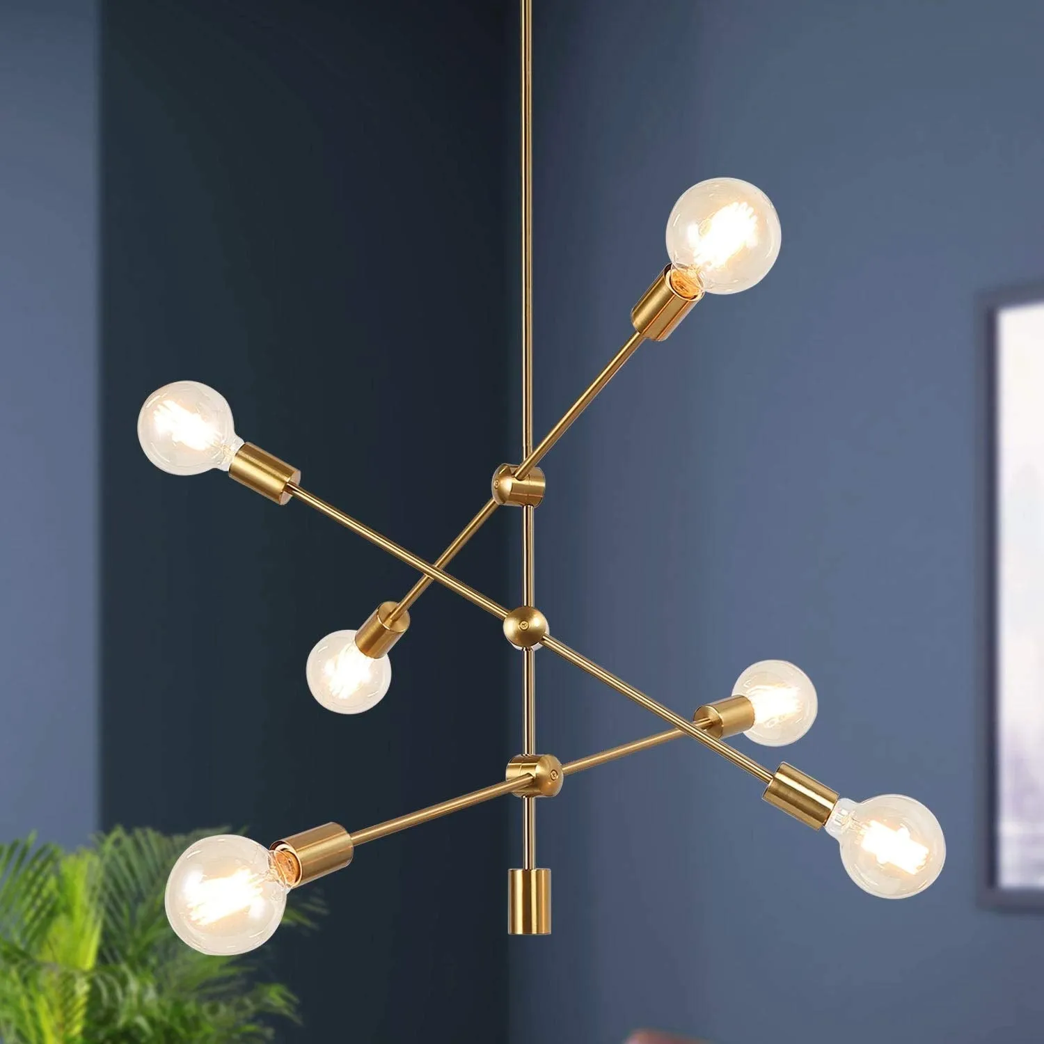 Modern Contemporary Sputnik Pendants 6-hts Hanging Rods Ceiling