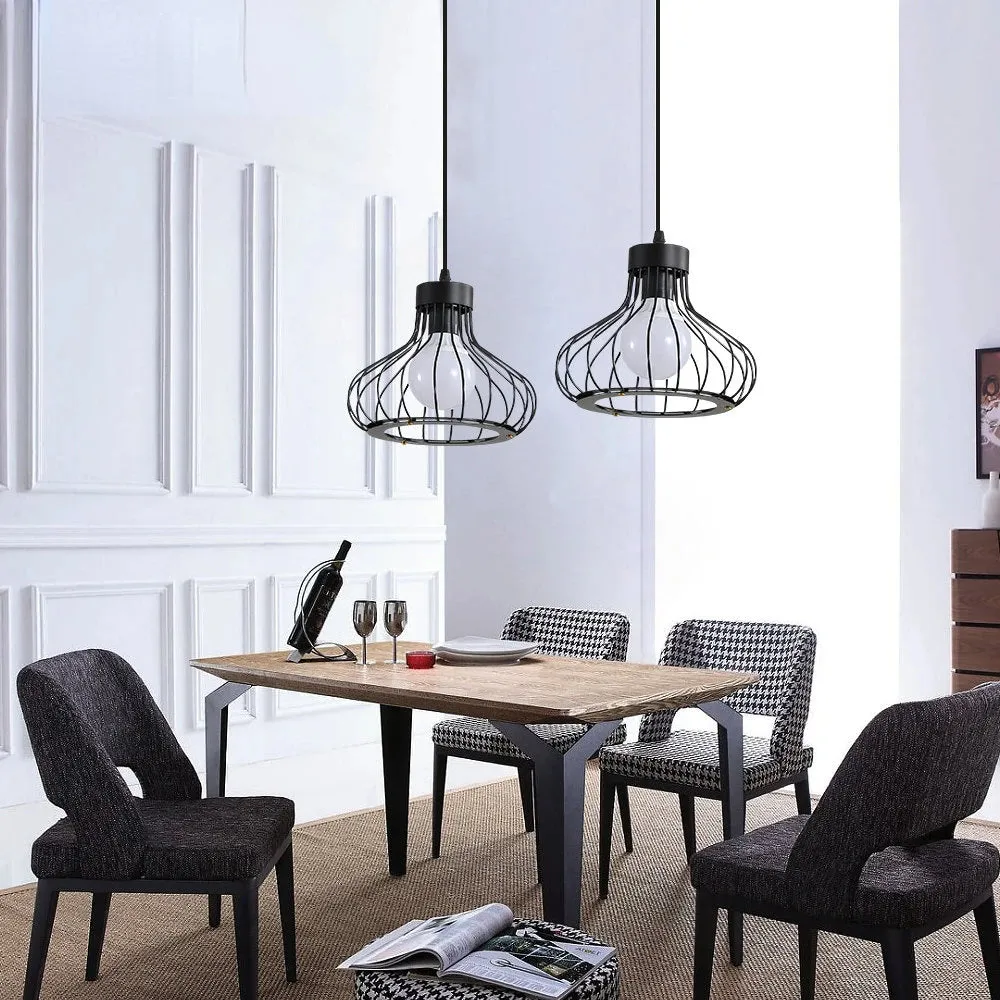 Modern Industrial Metal Pendant Light – Adjustable Vintage Black Design