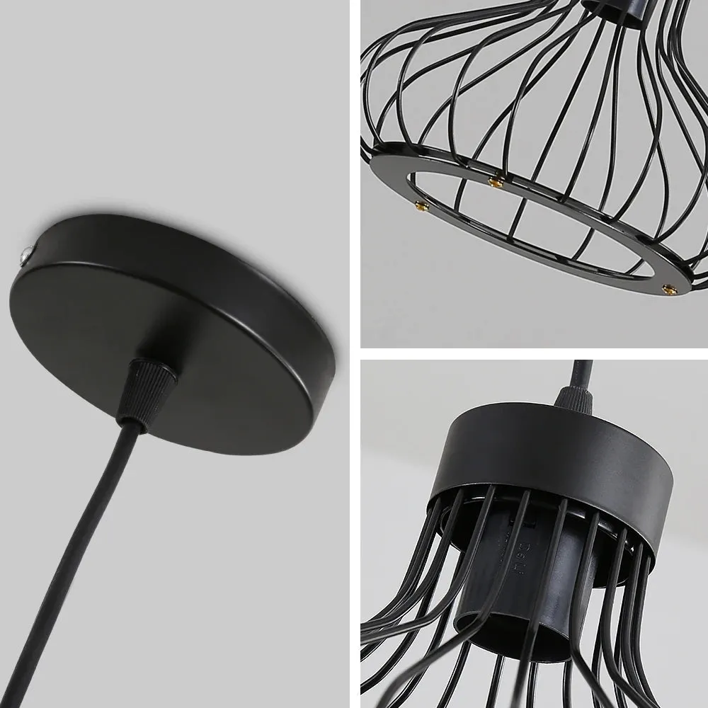 Modern Industrial Metal Pendant Light – Adjustable Vintage Black Design