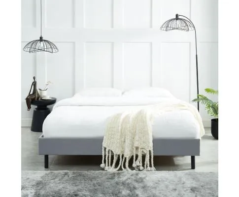 Modern Minimalist Stone Grey Bed Base Frame
