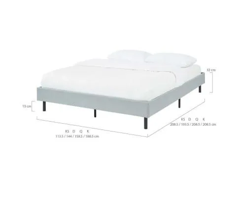 Modern Minimalist Stone Grey Bed Base Frame