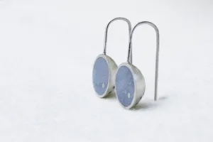 Modern semicircle silver & concrete modern earrings