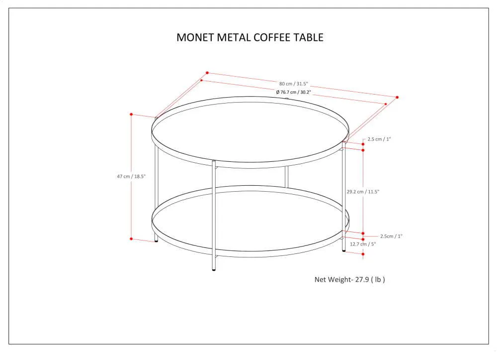 Monet Metal Coffee Table