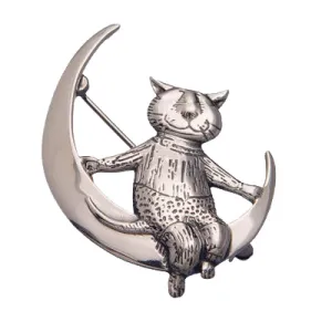 Moon Cat Sterling Silver