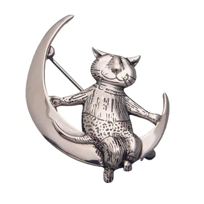 Moon Cat Sterling Silver