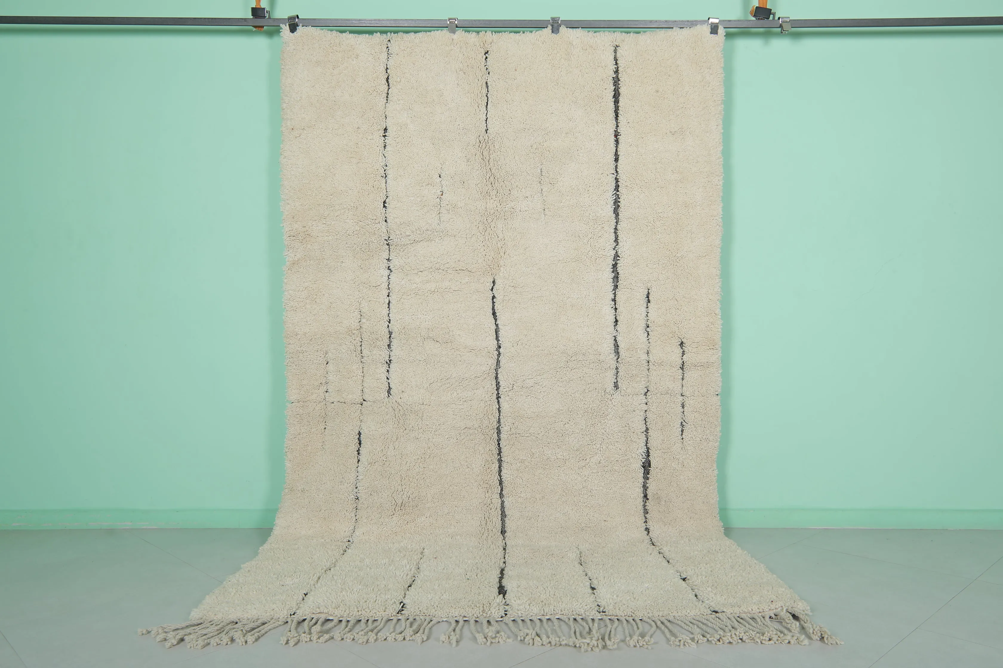 Moroccan Beni Ourain Rug - Handwoven 5.8 x 9.4 Feet | Modern Wool Design