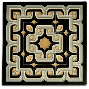 Motawi Tileworks - 8"x 8" Tile - 'Ovation Deco' (Storm Blue) #8860