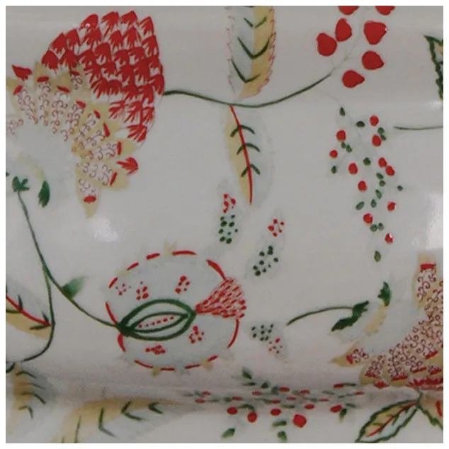 Multi-Colored Floral Porcelain Footbath with Base