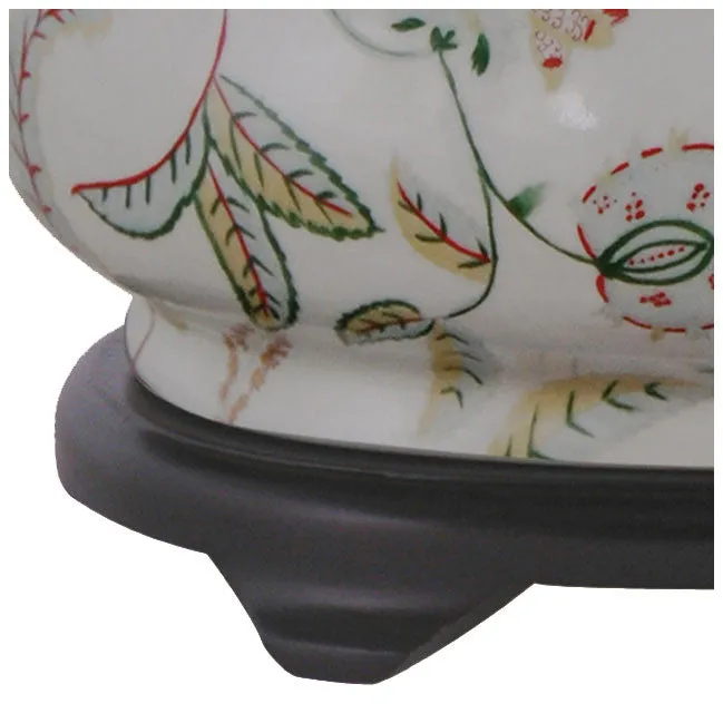 Multi-Colored Floral Porcelain Footbath with Base