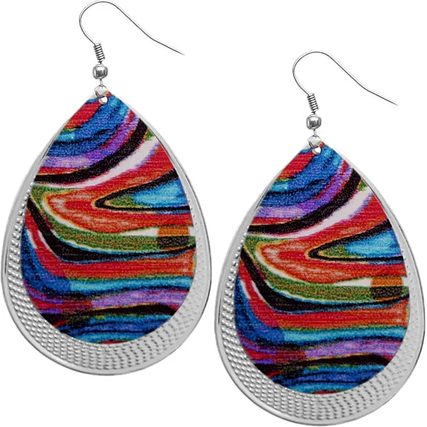 Multicolor Art Deco Teardrop Earrings