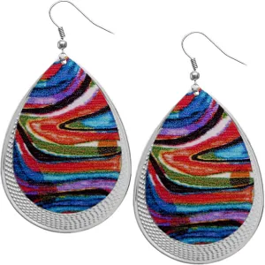 Multicolor Art Deco Teardrop Earrings